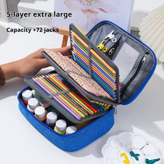 Multi-Functional Stationery Pencil Pouch Stretchy 72 Slots Colored Pencil Case