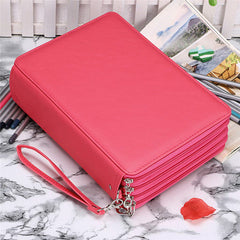 Multifunction 200 Slot Portable Colored Pencil Case Waterproof Leather Pencil Bag