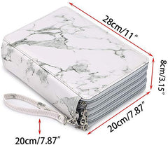 Multifunction 200 Slot Portable Colored Pencil Case Waterproof Leather Pencil Bag