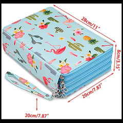 Multifunction 200 Slot Portable Colored Pencil Case Waterproof Leather Pencil Bag