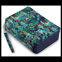 Multifunction 200 Slot Portable Colored Pencil Case Waterproof Leather Pencil Bag