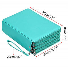 Multifunction 200 Slot Portable Colored Pencil Case Waterproof Leather Pencil Bag