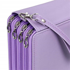 Multifunction 200 Slot Portable Colored Pencil Case Waterproof Leather Pencil Bag