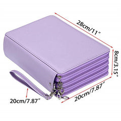 Multifunction 200 Slot Portable Colored Pencil Case Waterproof Leather Pencil Bag