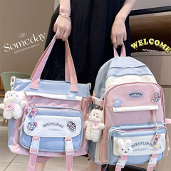 New High School Girls Backpack Nylon Waterproof Bookbag Laptop Backpack