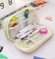 New Transparent Student Stationery Bag Nine-layer Panda Pen Bag Zip