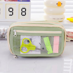 New Transparent Student Stationery Bag Nine-layer Panda Pen Bag Zip