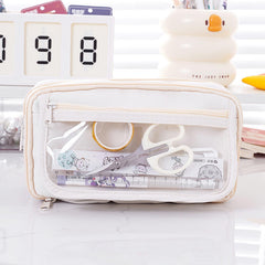 New Transparent Student Stationery Bag Nine-layer Panda Pen Bag Zip