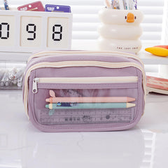 New Transparent Student Stationery Bag Nine-layer Panda Pen Bag Zip