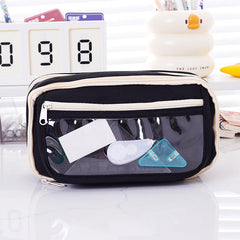 New Transparent Student Stationery Bag Nine-layer Panda Pen Bag Zip