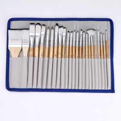 24PCS Paint Brushes Set Kit Artist Professional Nylon Hair Round Brushes With anvas Carry Case