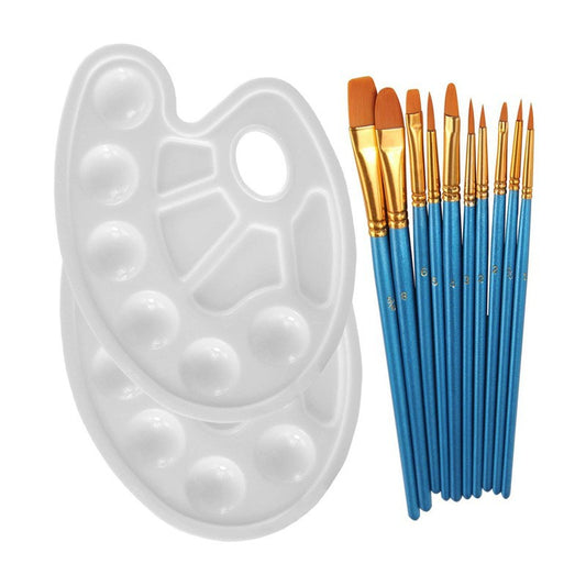 35Pcs 24 Colors Acrylic Paint Set With 10 Brushes