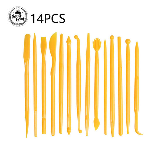 14pcs Set Plastic Clay Sculpting Set Wax Carving Pottery Tools