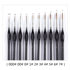 10 Pcs Set Extra Fine Tip Paint Brush Set Miniature Detail Paint Brush With Wood Handle