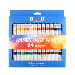 24 Colors Watercolor painting Kit 12ml Professional Art Painting Supplies