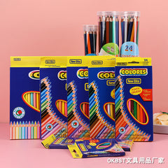 Oil-Based Colored Pencil Set in Hexagonal Shape For Kids and Children