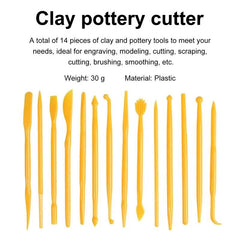 14pcs Set Plastic Clay Sculpting Set Wax Carving Pottery Tools