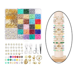 Polymer Clay Flat Beads Set 24 Colors 6MM ewelry Making Kit