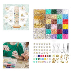 Polymer Clay Flat Beads Set 24 Colors 6MM ewelry Making Kit