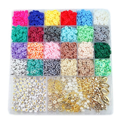 Polymer Clay Flat Beads Set 24 Colors 6MM ewelry Making Kit