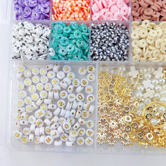 Polymer Clay Flat Beads Set 24 Colors 6MM ewelry Making Kit
