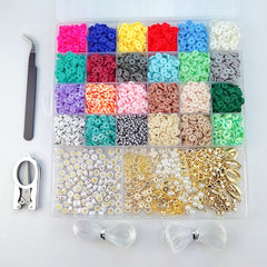 Polymer Clay Flat Beads Set 24 Colors 6MM ewelry Making Kit