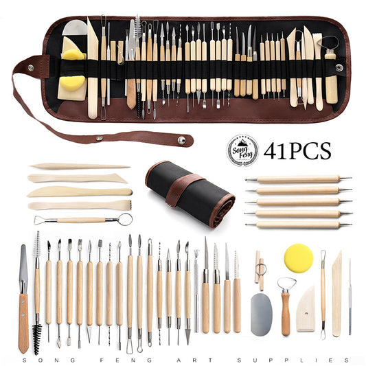 Honeylives Pottery Clay Sculpting Tools Pottery Carving Tool Kit With Carrying Case Bag