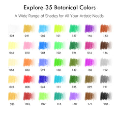36Pcs Set Premium Botanical Colored Pencil With Vibrant Colors in Paper Box