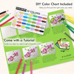 36Pcs Set Premium Botanical Colored Pencil With Vibrant Colors in Paper Box