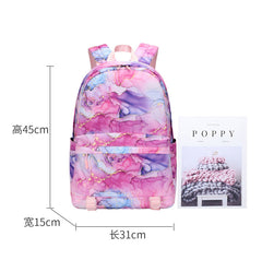 Print Backpack 2pcs Set Waterproof Girls Kid School Backpack With Lunch Bag Set
