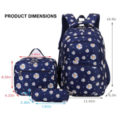 3pcs Backpack Set Printed Backpacks With Lunch Pack Pencil Case