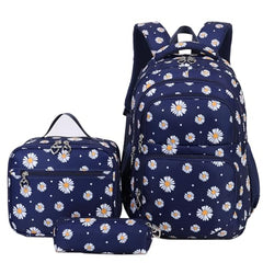 3pcs Backpack Set Printed Backpacks With Lunch Pack Pencil Case