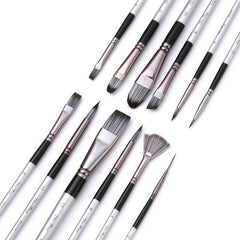 Professional 12Pcs Acrylic Oil Watercolor Painting Brushes Set