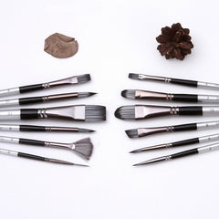 Professional 12Pcs Acrylic Oil Watercolor Painting Brushes Set