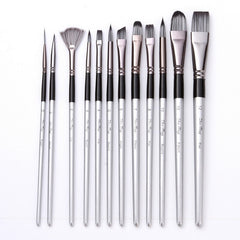 Professional 12Pcs Acrylic Oil Watercolor Painting Brushes Set