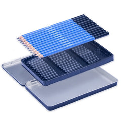 Drawing Sketch Pencils 12Pcs Set With Iron Box