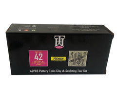 42pcs Wooden Clay Tool Set Ceramic Clay Sculpture Polymer Tool Set DIY Craft Sculpting Clay Pottery Modeling Carving Kit