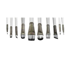 10pcs Professional Acrylic Paint Brushes Set With Synthetic Nylon Tips