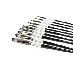 10pcs Professional Acrylic Paint Brushes Set With Synthetic Nylon Tips