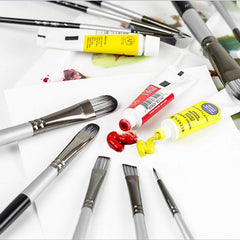 10pcs Professional Acrylic Paint Brushes Set With Synthetic Nylon Tips