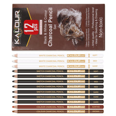 Professional Charcoal Pencils Set Soft Core Highlighter Pencil Charcoal Pencil Set in Paper Box