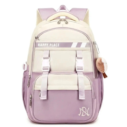 High Capacity Polyester Backpack Simple Durable Resistant To Dirt School Bag
