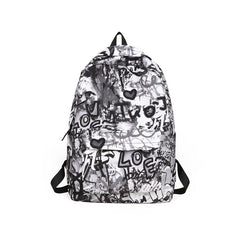 Junior High School Students Schoolbag Large Capacity Personalized Graffiti Casual Backpack With Pendant