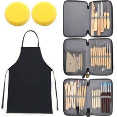 42 Clay Sculpting Tool Wooden Handle Pottery Carving Tool Kit
