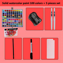 Solid Watercolor Paint Set With Metal Box Portable Travel Watercolor Paint Set