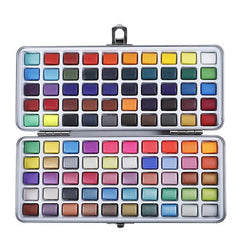Solid Watercolor Paint Set With Metal Box Portable Travel Watercolor Paint Set