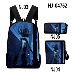3D Print Backpack 3pcs Set Student Travel Bags Laptop Backpack
