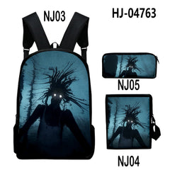 3D Print Backpack 3pcs Set Student Travel Bags Laptop Backpack