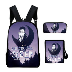 3D Print Backpack 3pcs Set Student Travel Bags Laptop Backpack