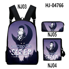 3D Print Backpack 3pcs Set Student Travel Bags Laptop Backpack